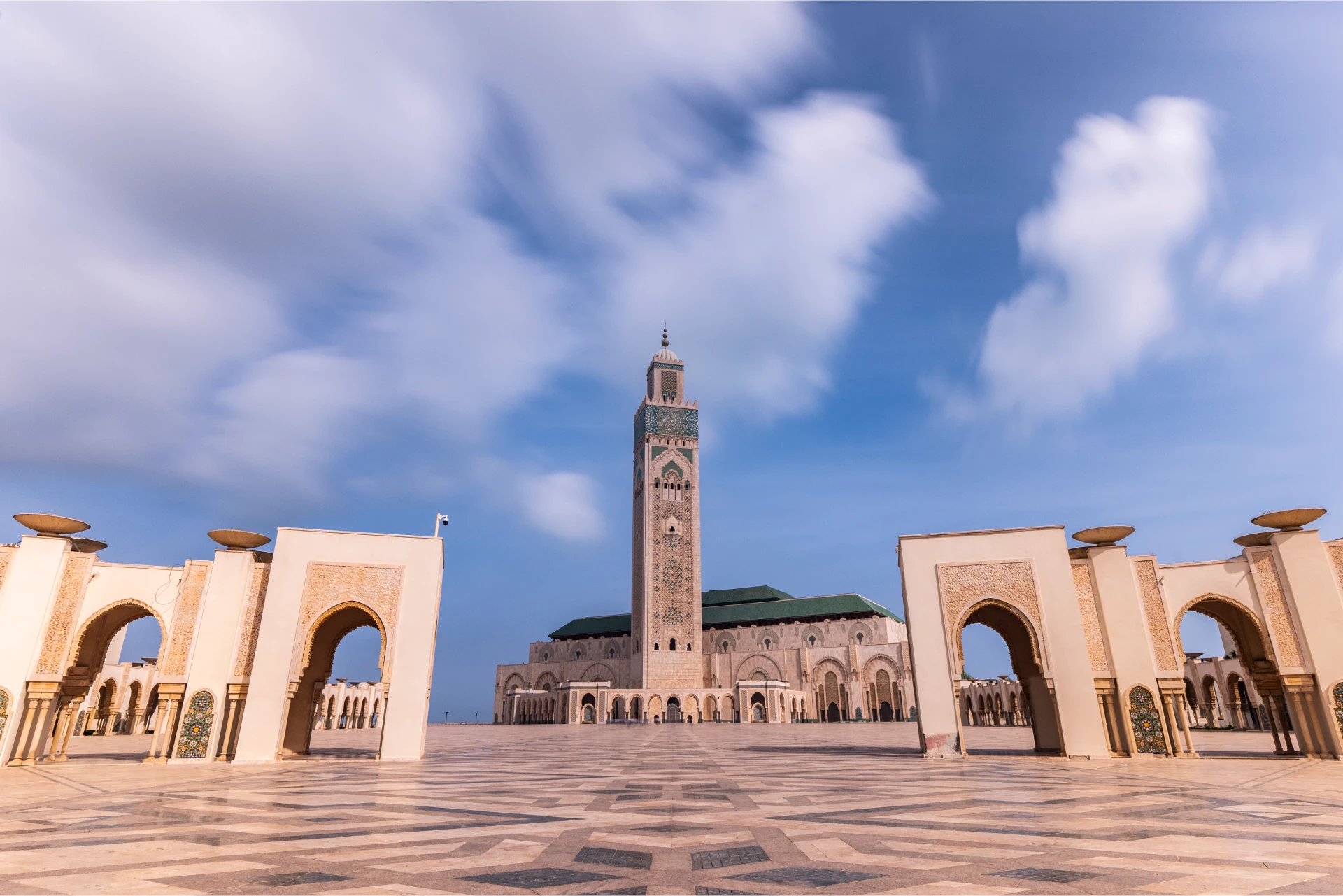 The Hassan II Mosque and its tall minaret in Casablanca