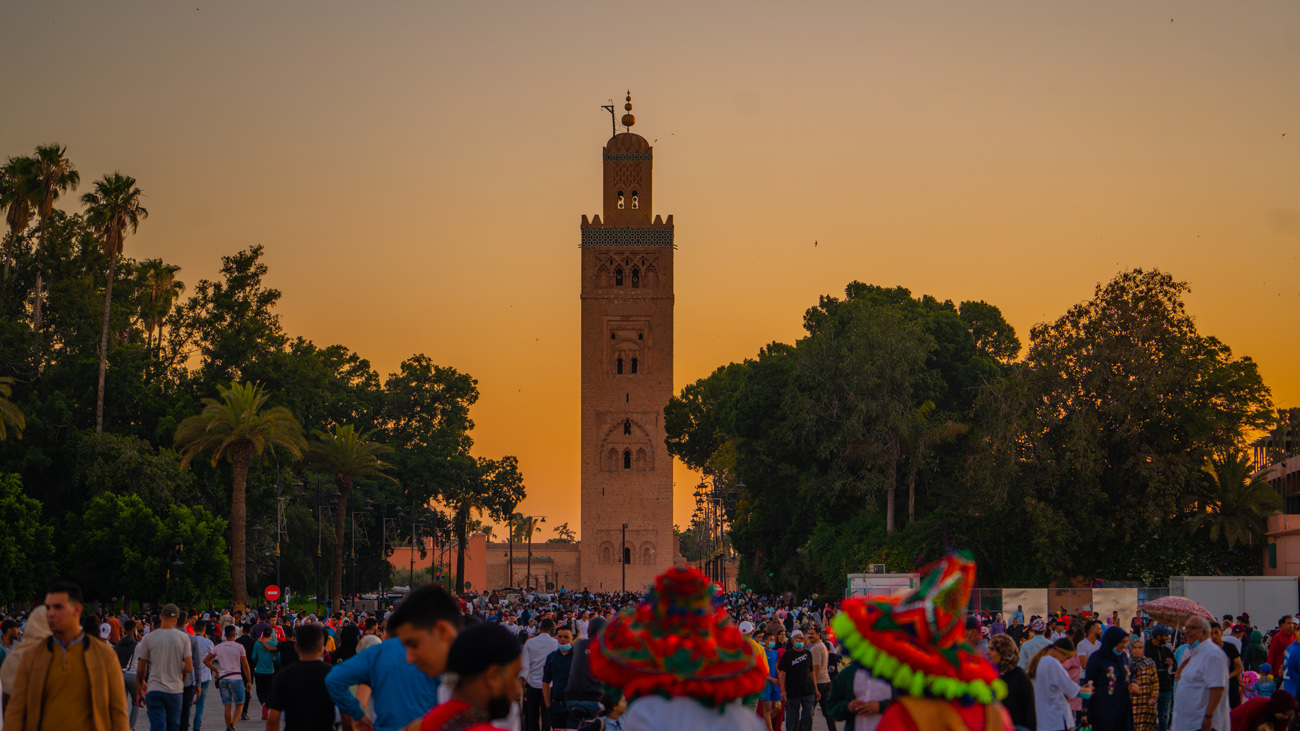 The Koutoubia minaret at sunset
